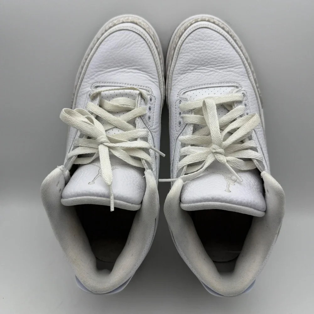 Jordan Air Jordan 3 Retro Mens 8.5 White Pure White 136064-111 Elephant Print